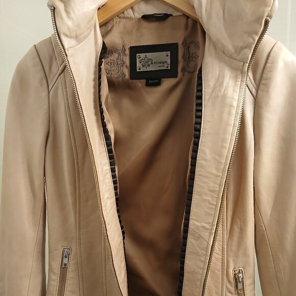 Mackage Cream Leather Jacket Woman - Picture 2 of 15